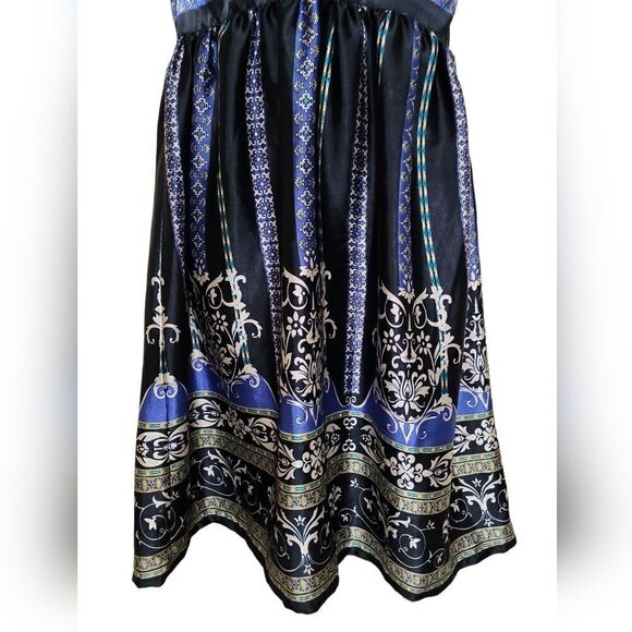 ANGIE Black and Blue Sleeveless Dress Sz Large - Picture 7 of 9